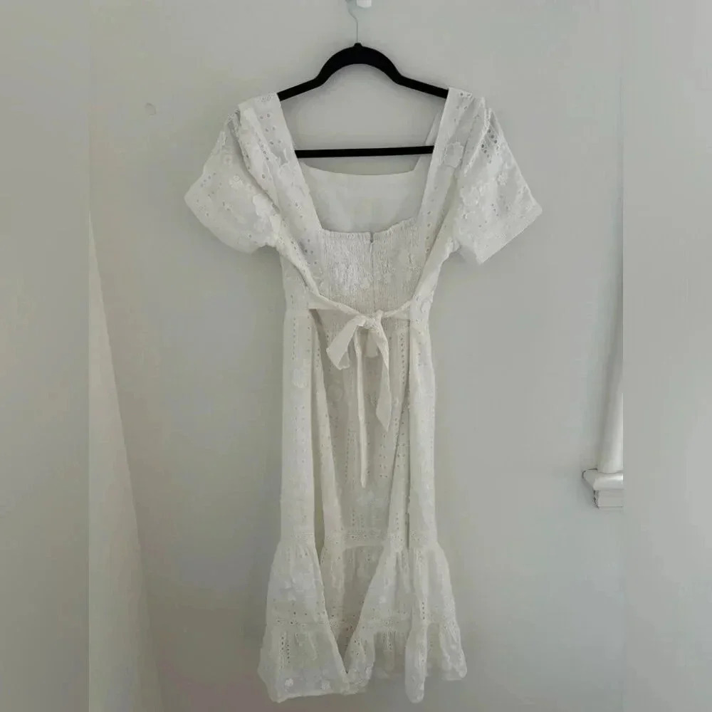 Adelyn Rae Embroidered Cotton Day Midi Dress - Picture 4 of 6